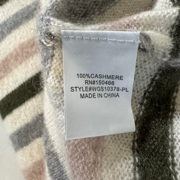 NWT 41 Hawthorn 100% Cashmere stripped Scoop Neck Sweater Shirt Old Money 1X - Picture 4 of 8
